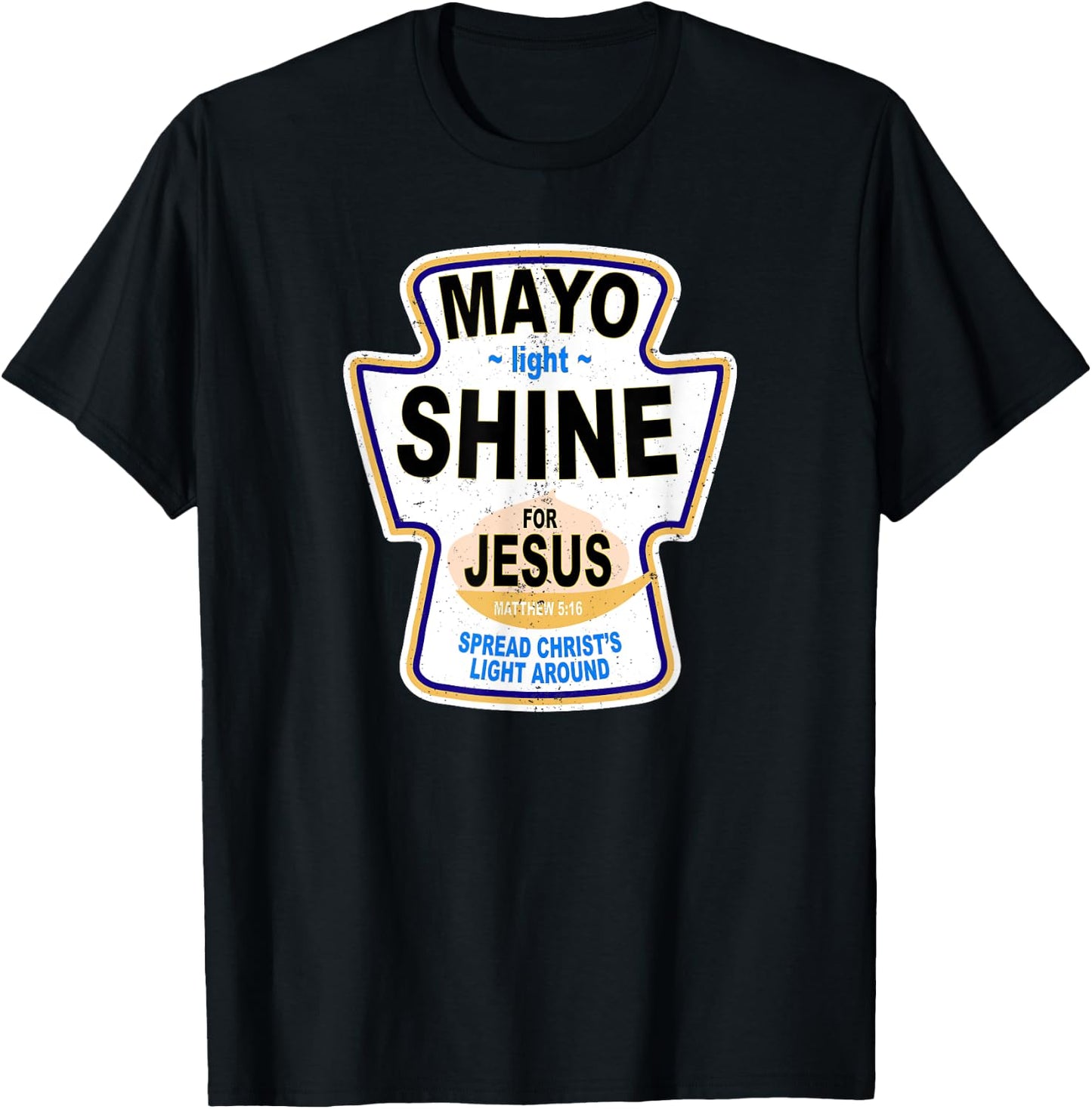 Grunge Christian Mayo Light Shine Jesus T-Shirt - T-Shirt | Black