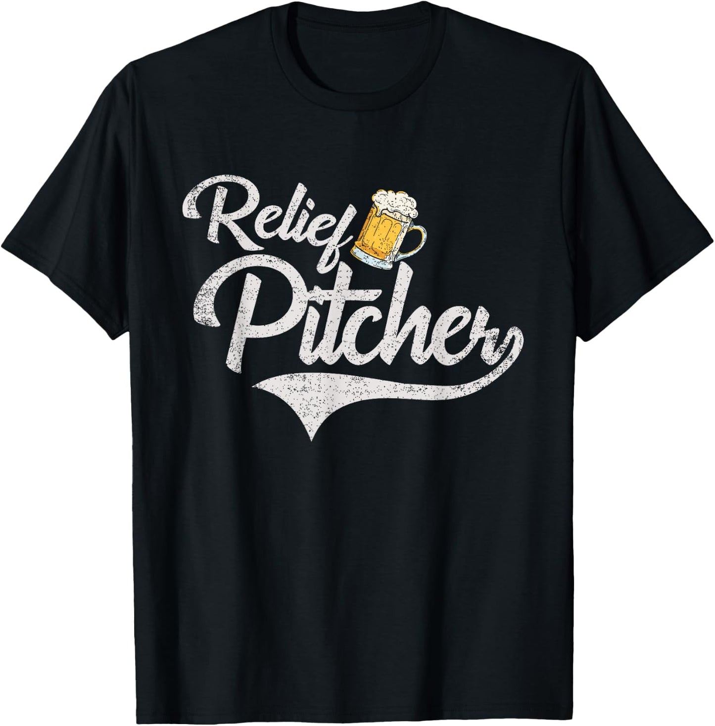 Relief Pitcher Beer and Baseball Funny T-Shirt - T-Shirt | Black