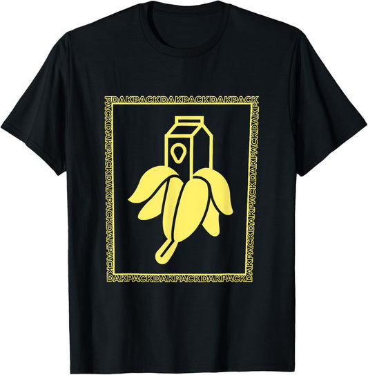 Milky Banana Funny Text Dakpack Vintage Women Kids T-Shirt - T-Shirt | Black