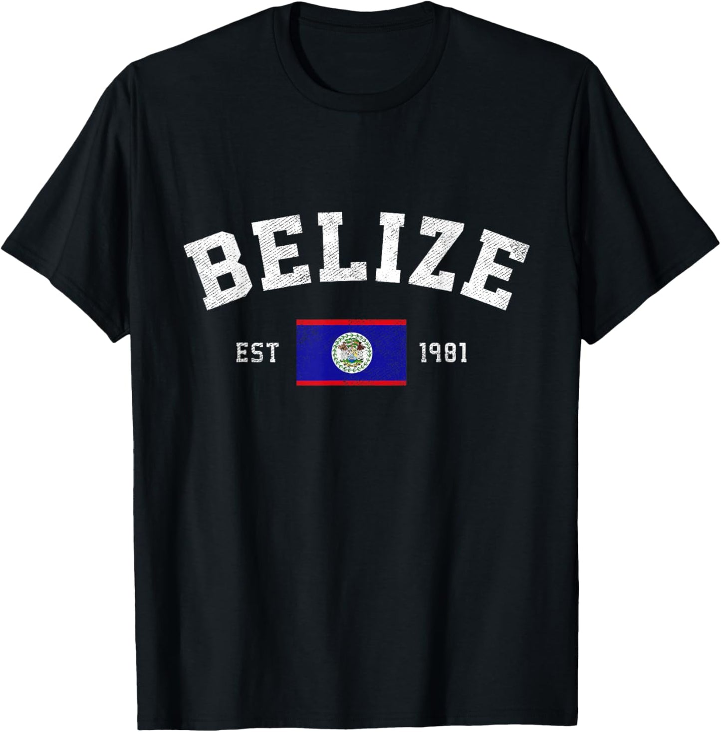 Belize Est. 1981 Belizean Flag Independence Day T-Shirt - T-Shirt | Black