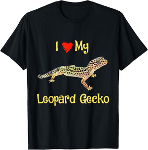 I love my Leopard gecko, Girls boys Adults gift T-Shirt - T-Shirt | Black