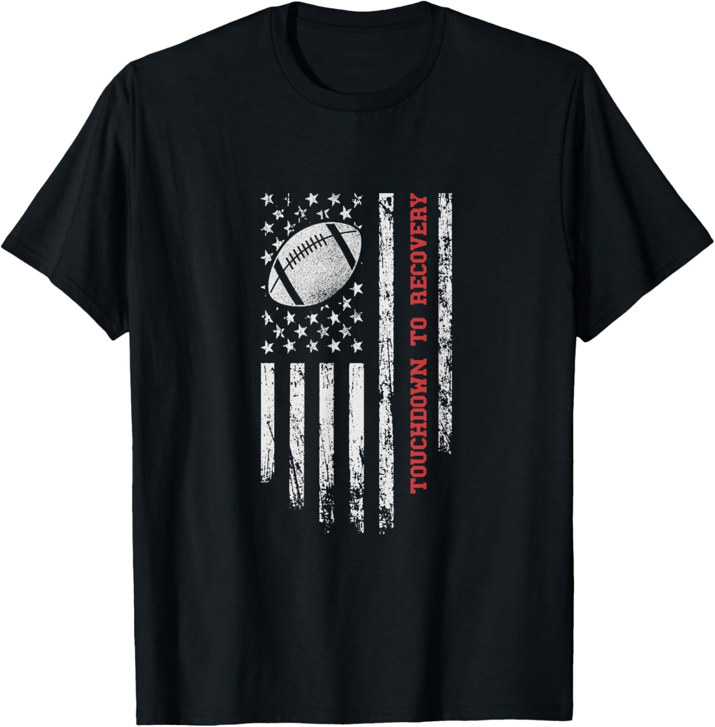 Touchdown to Recovery American Football Player Get Well Soon T-Shirt - T-Shirt | Black
