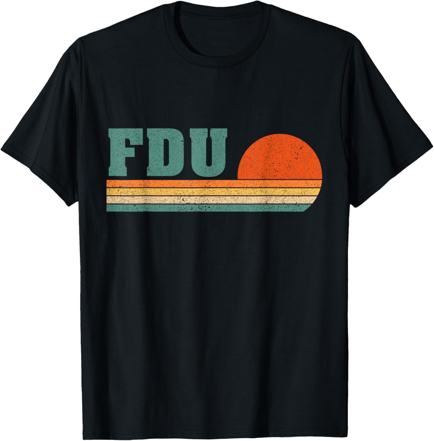 Vintage University 1980s 80s Style FDU Logo Men Women T-Shirt - T-Shirt | Black