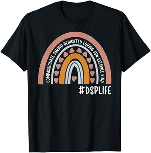 DSP Life Direct Support Professional Rainbow T-Shirt - T-Shirt | Black