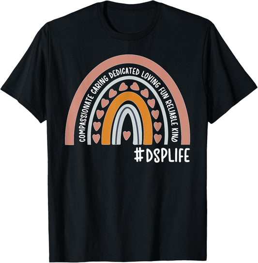 DSP Life Direct Support Professional Rainbow T-Shirt - T-Shirt | Black
