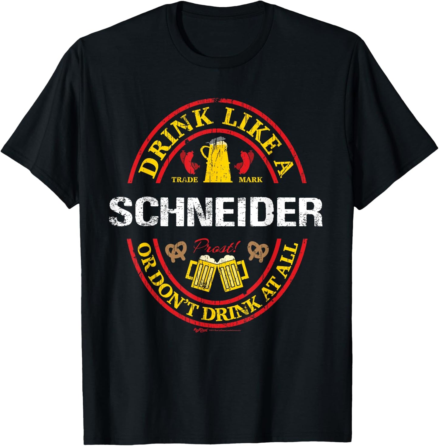 Vintage Drink Like A Schneider Oktoberfest 2021 Drinking T-Shirt - T-Shirt | Black