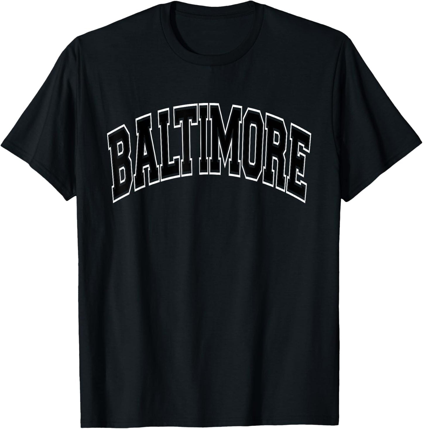 Baltimore Arched Text T-Shirt - T-Shirt | Black