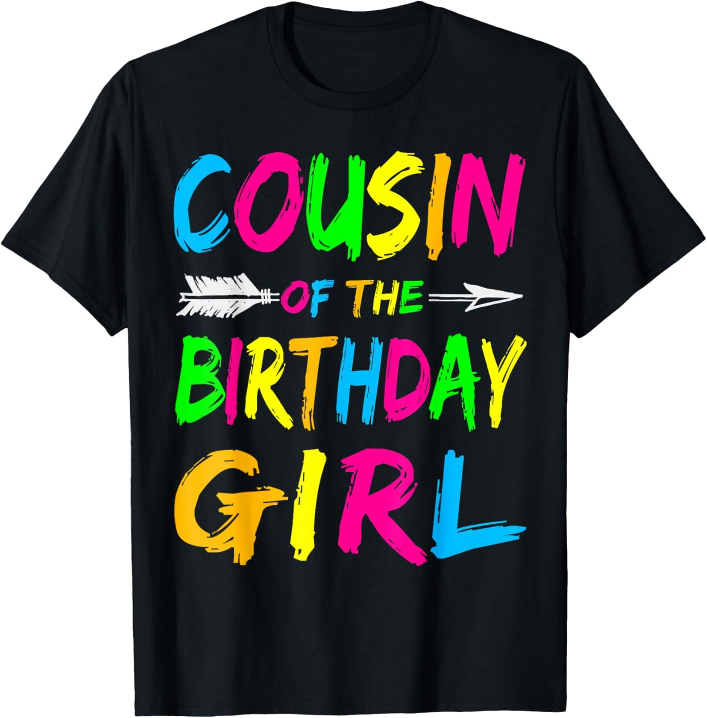 Cousin of the Birthday Girl Retro 80's Party Shirt T-Shirt - T-Shirt | Black