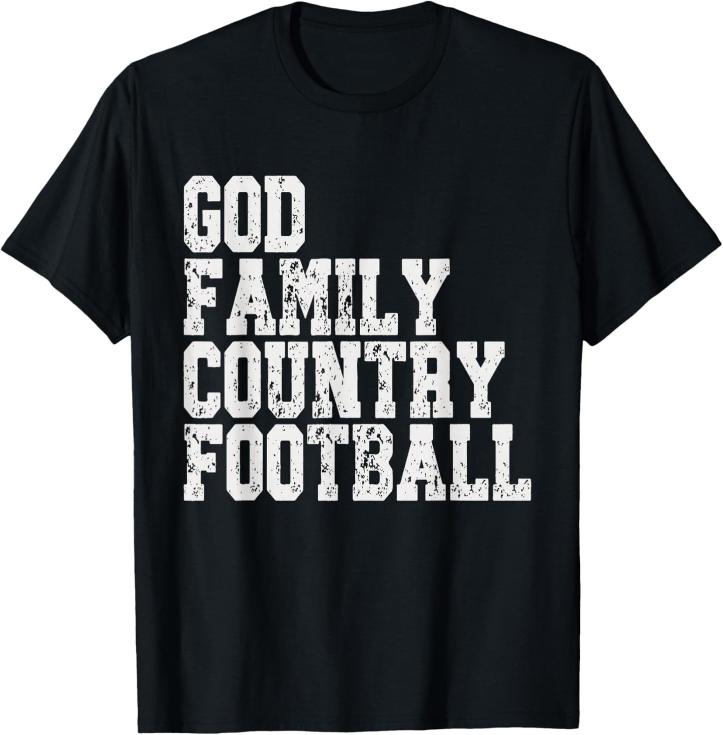 Vintage God Family Country Football , Women, & Kids T-Shirt - T-Shirt | Black