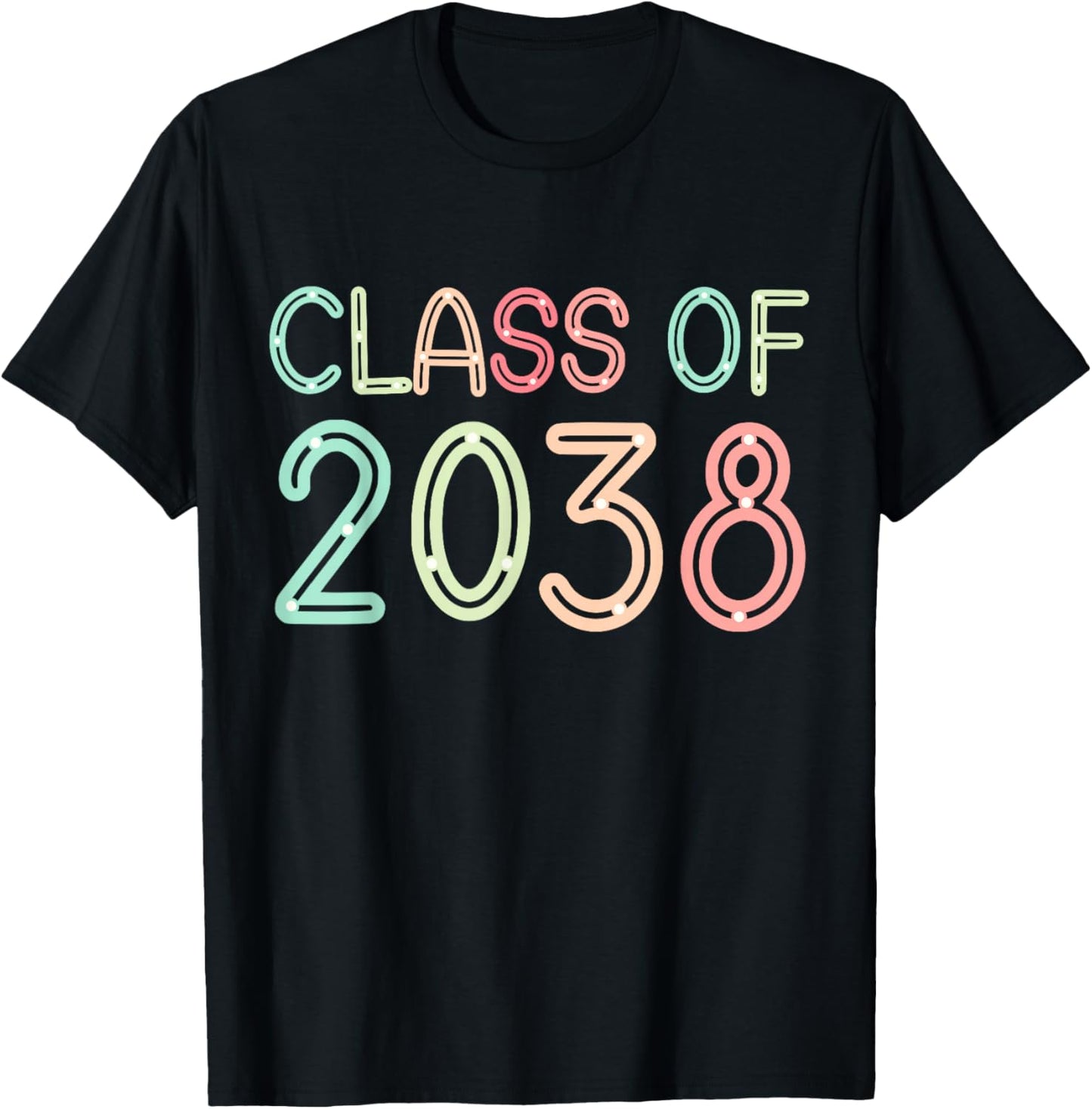 Class of 2038 Grow With Me Kindergarten Back to School T-Shirt - T-Shirt | Black