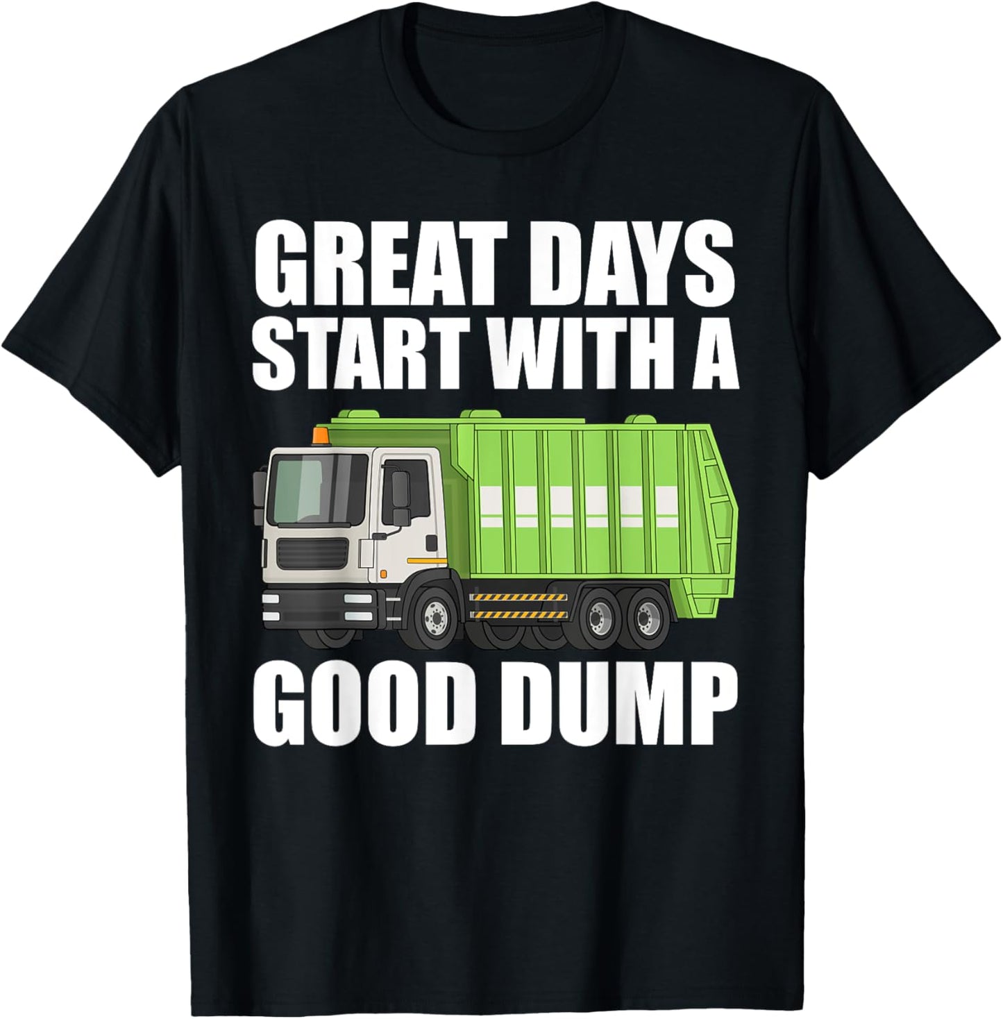 Funny Garbage Truck Art For Boys Toddler Waste Garbage Truck T-Shirt - T-Shirt | Black
