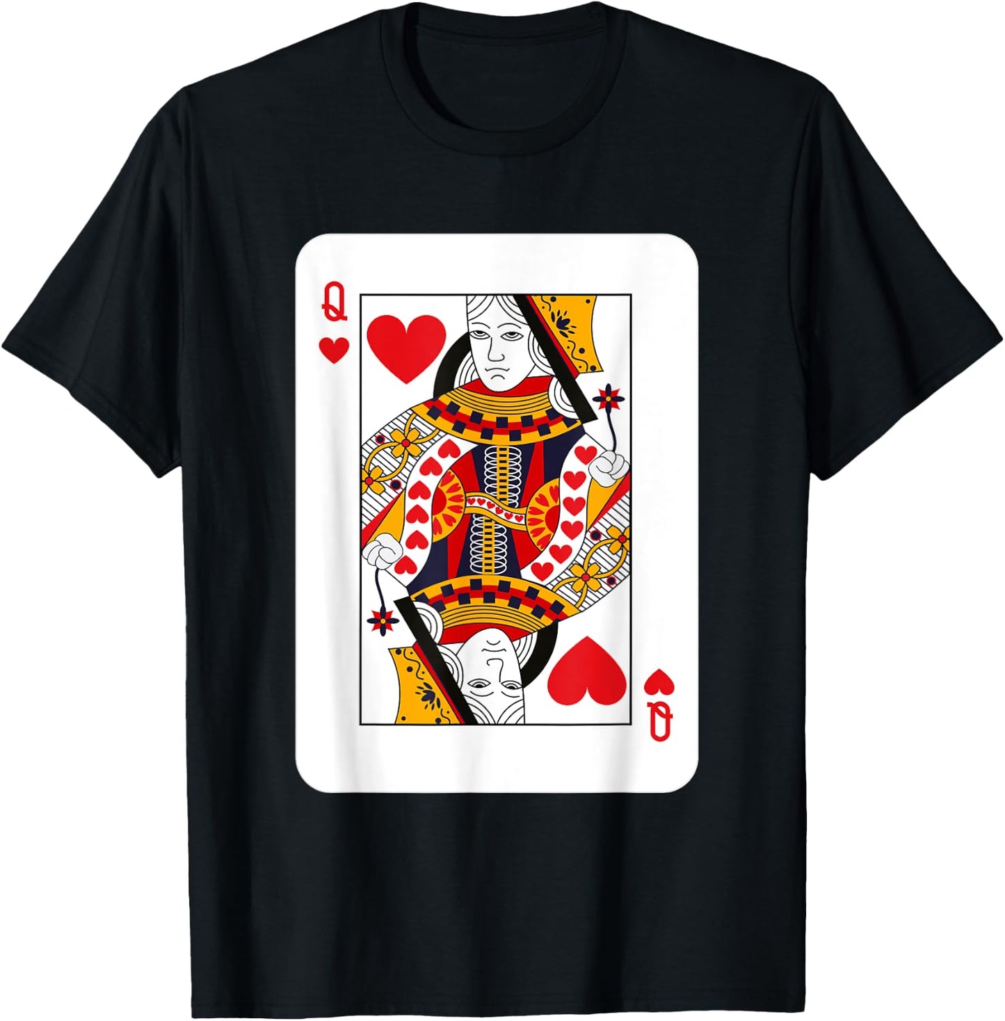 Queen of Hearts Playing Cards Halloween Costume Deck Cards T-Shirt - T-Shirt | Black