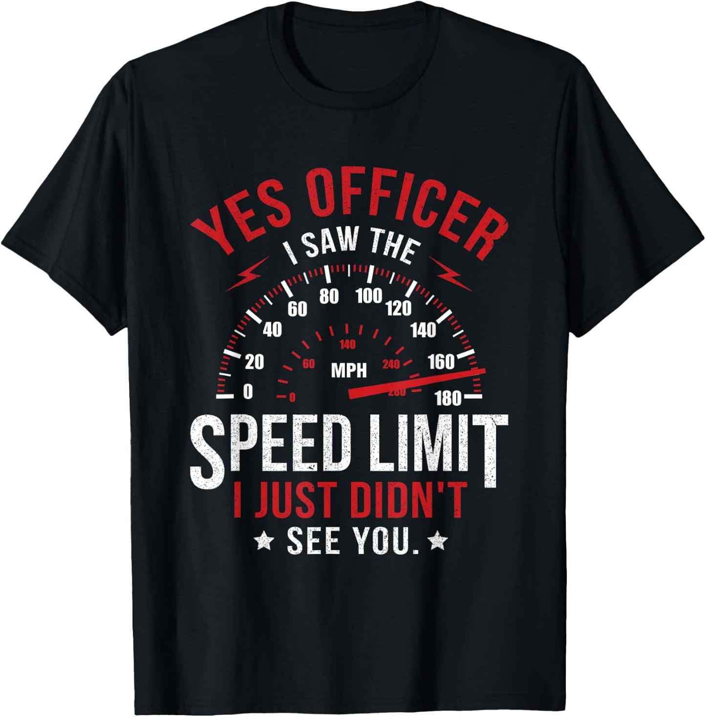 Yes Officer Speeding Ticket For Car Enthusiasts & Mechanics T-Shirt - T-Shirt | Black