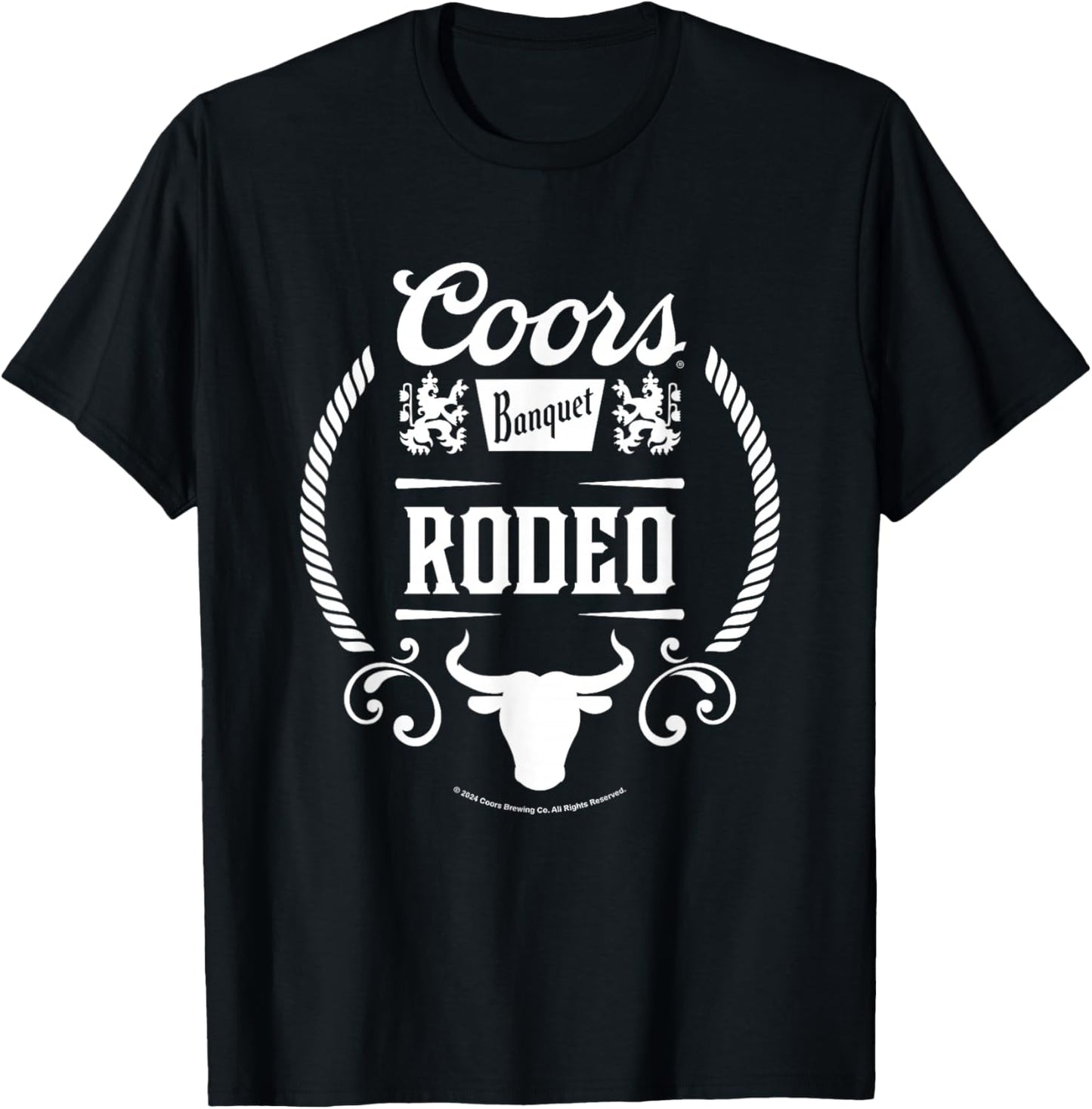Coors Banquet Rodeo Bull Silhouette Vintage Logo T-Shirt - T-Shirt | Black