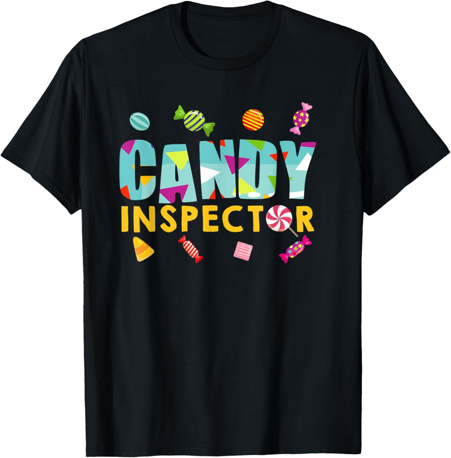 Candy Inspector Funny Halloween Trick Or Treat Gift T-Shirt - T-Shirt | Black