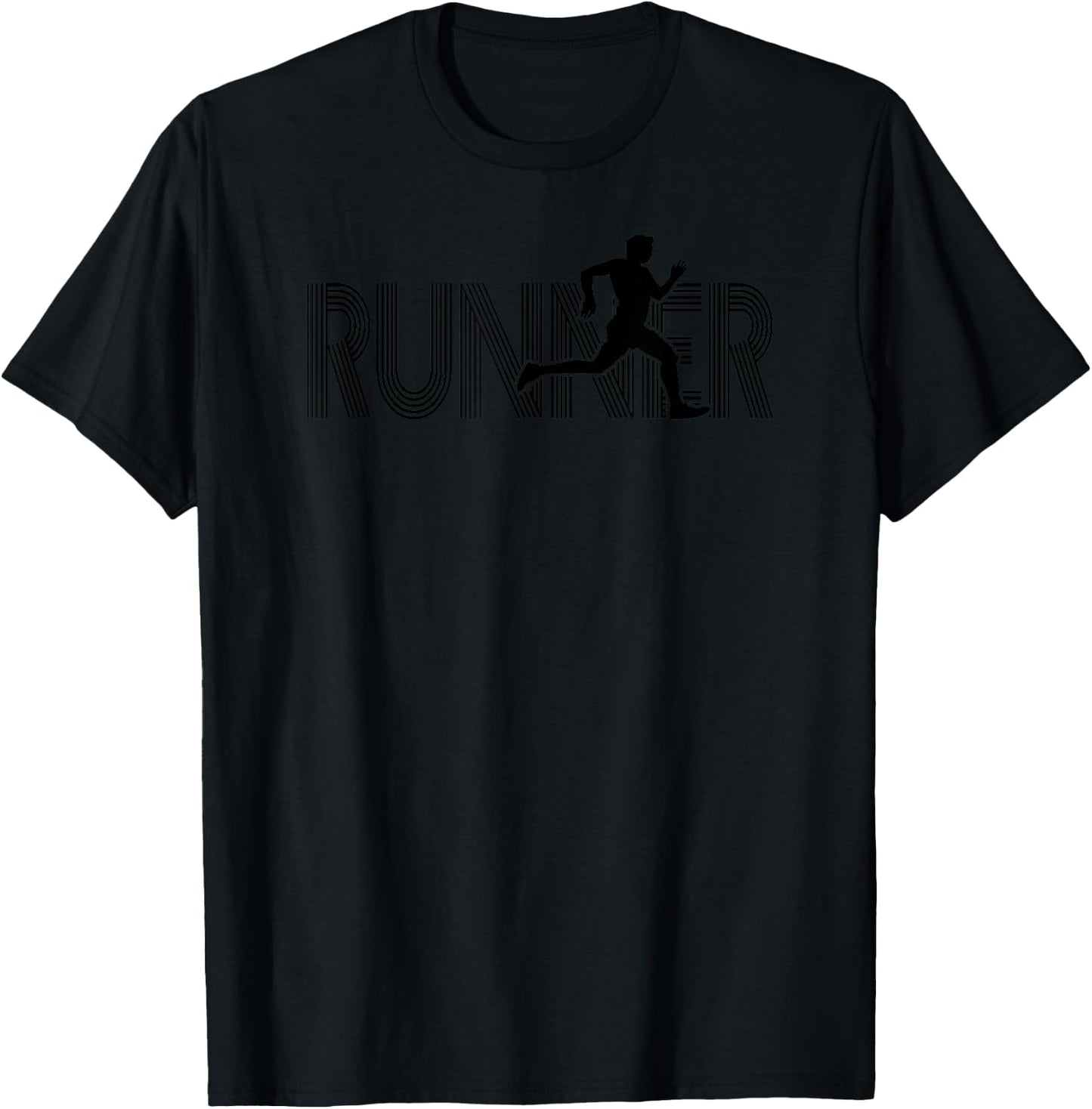 Runner Track & Field Cross Country Marathon Running Graphic T-Shirt - T-Shirt | Black