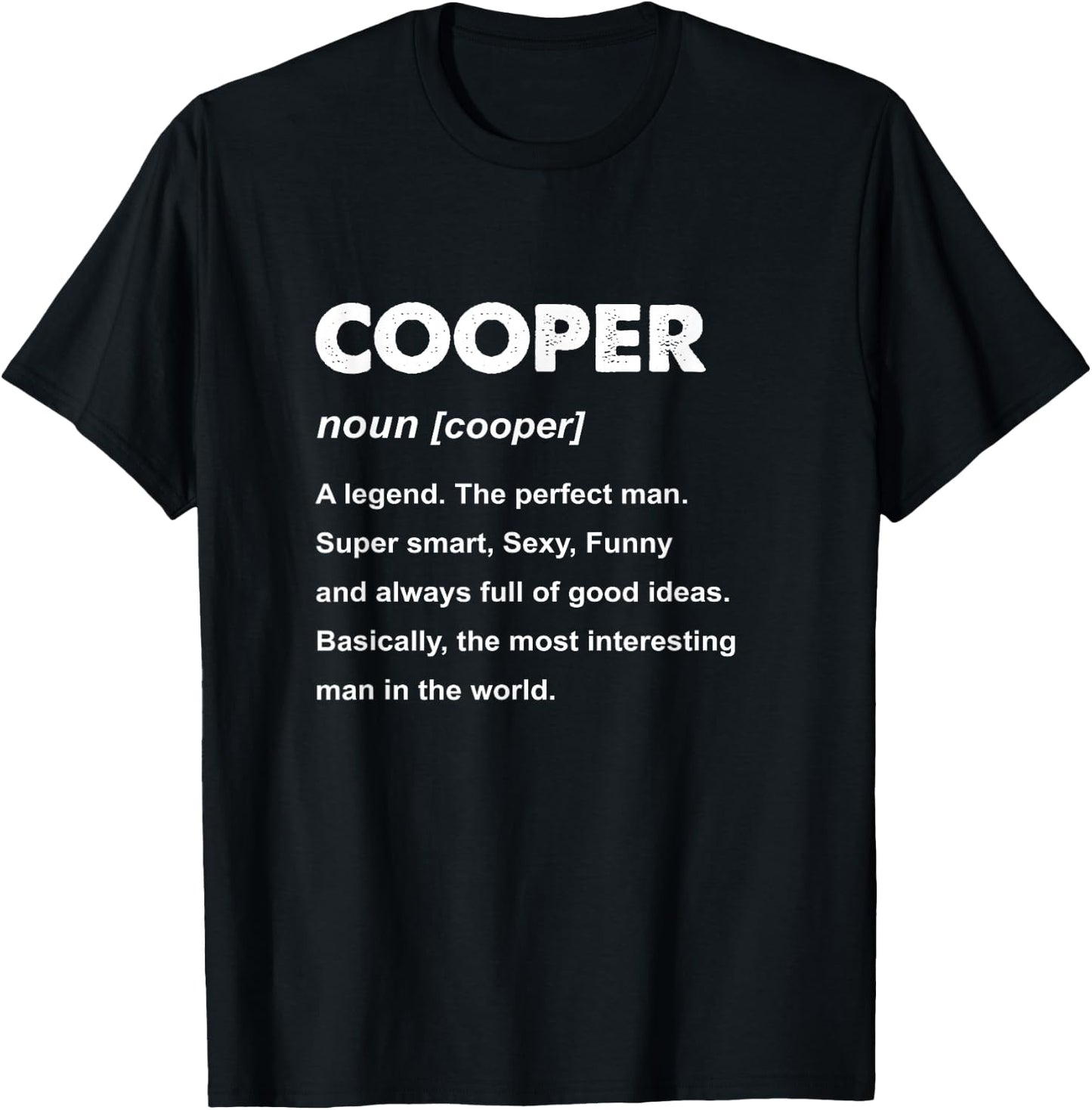 Cooper Name T-Shirt - T-Shirt | Black