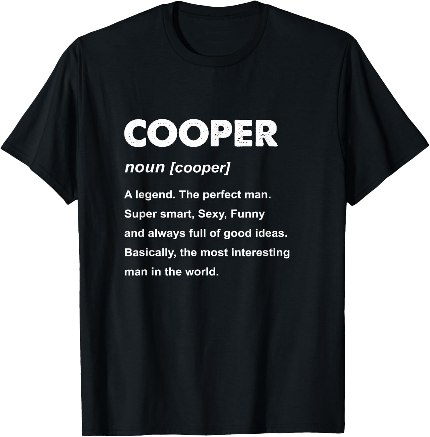 Cooper Name T-Shirt - T-Shirt | Black