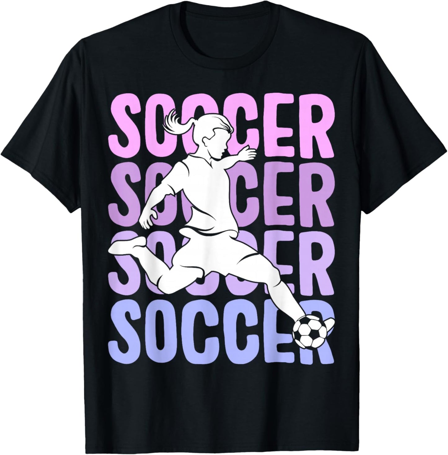 Soccer Girls Women Youth T-Shirt - T-Shirt | Black