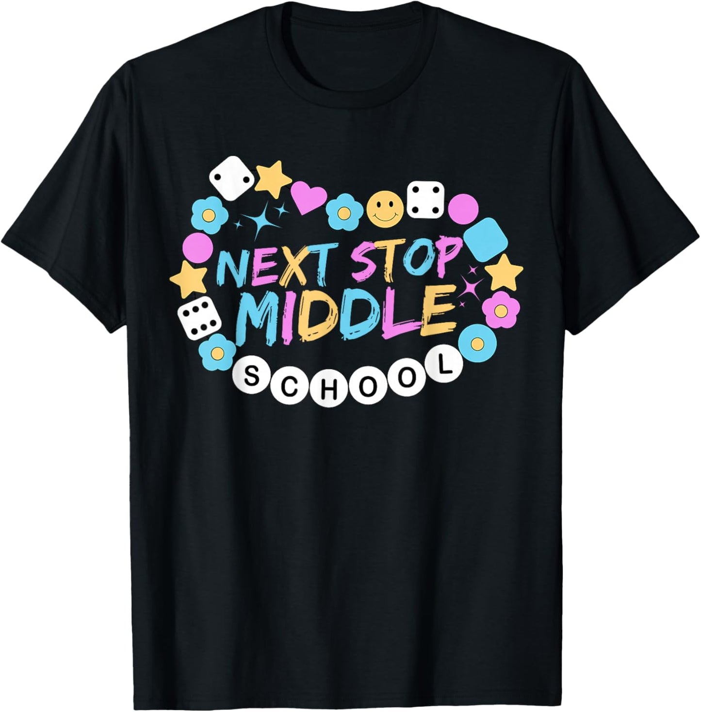 Next Stop Middle School Groovy Elementary School Graduation T-Shirt - T-Shirt | Black
