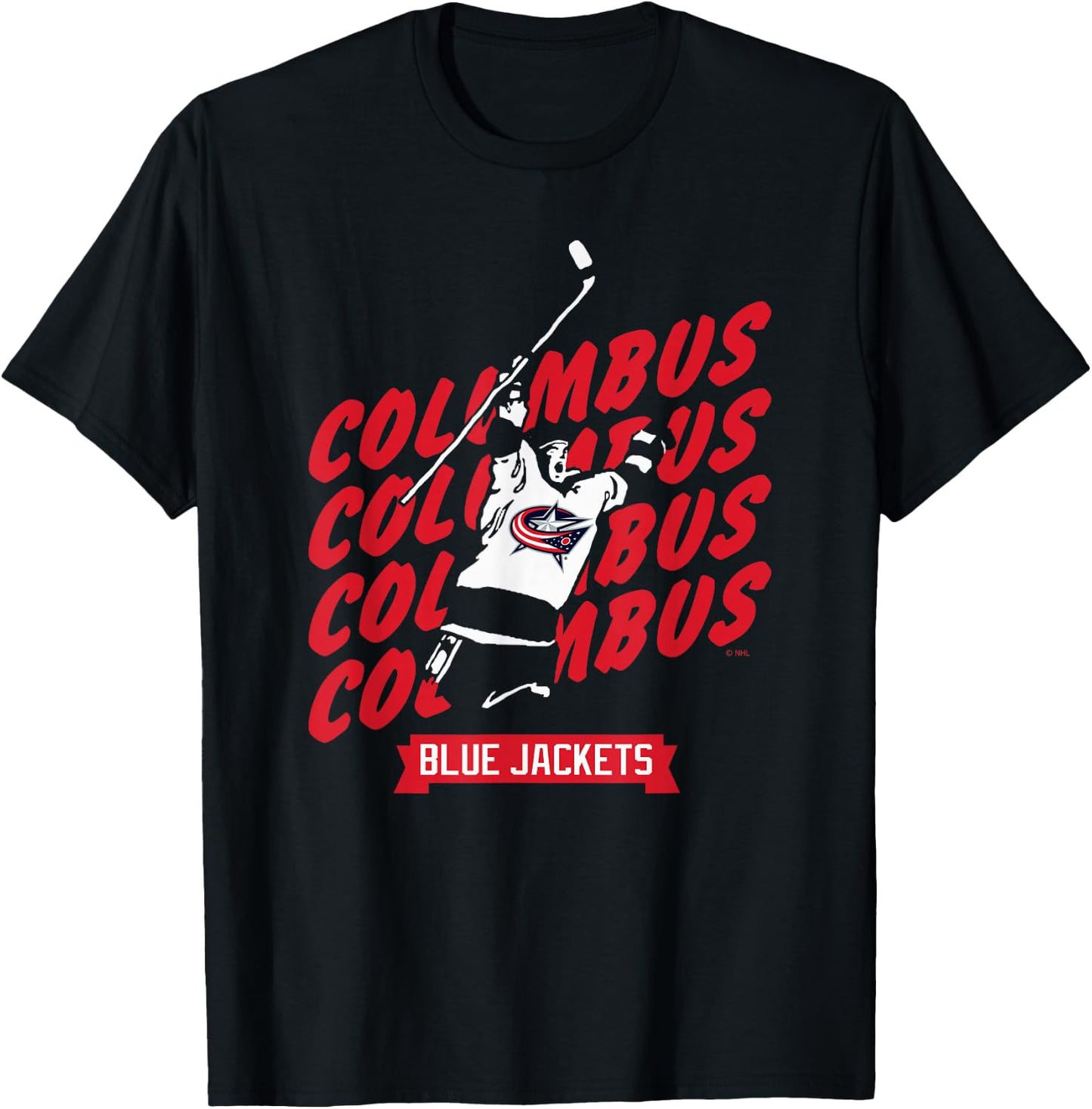 Columbus Blue Jackets Graffiti Black Officially Licensed T-Shirt - T-Shirt | Black