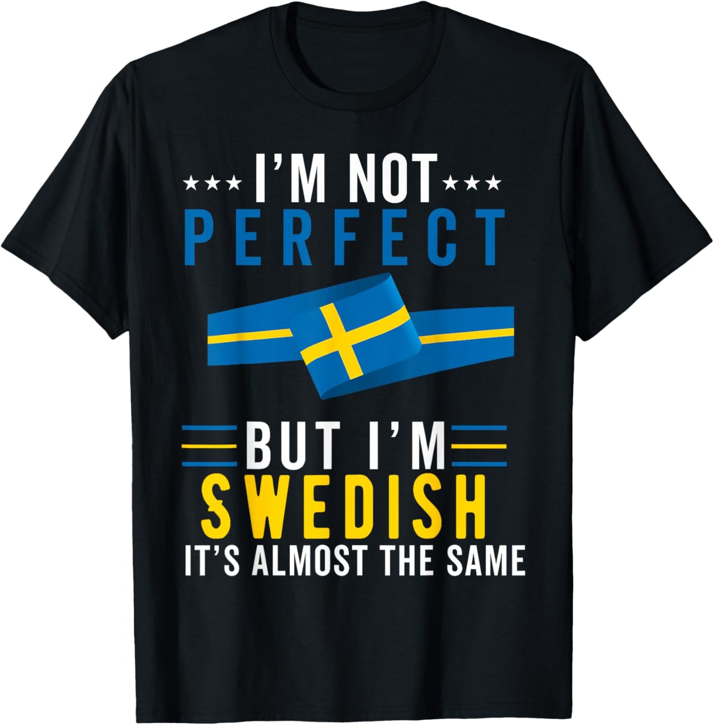 Swedish Flag Sweden Men Women Sverige Svenska Souvenirs T-Shirt - T-Shirt | Black
