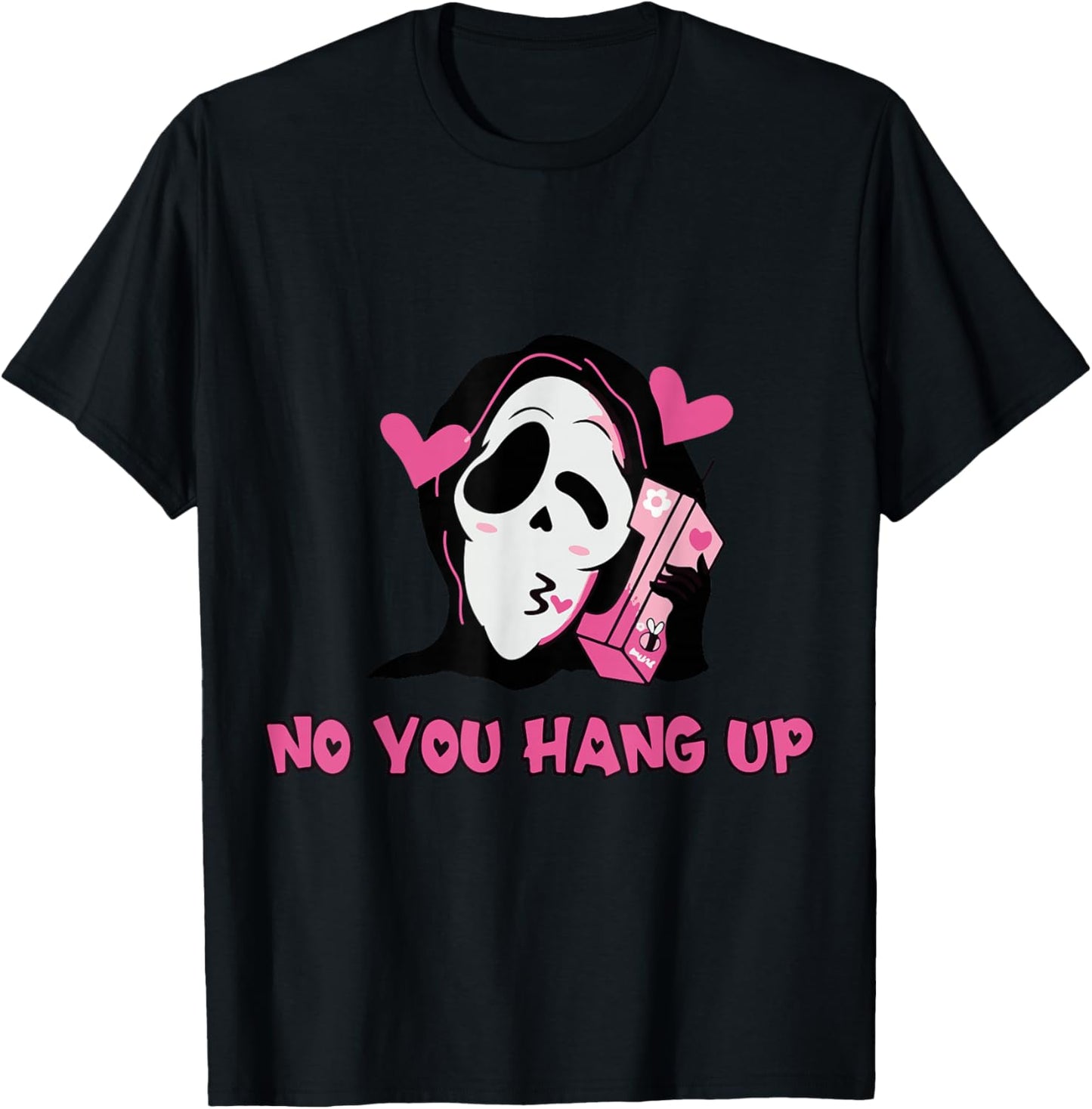 No You Hang Up First. Ghost Halloween Funny Men Women T-Shirt - T-Shirt | Black