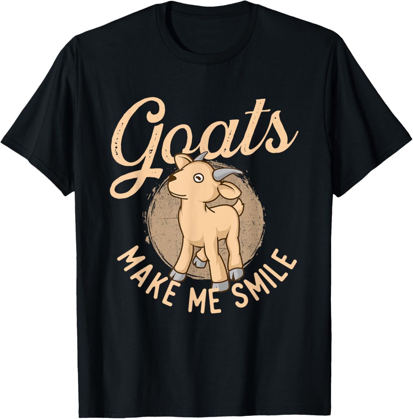 Goats Make Me Smile - Goat Lover Animal Whisperer Farming T-Shirt - T-Shirt | Black