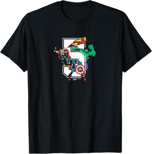 Kids Marvel - Avengers 5th Birthday T-Shirt - T-Shirt | Black