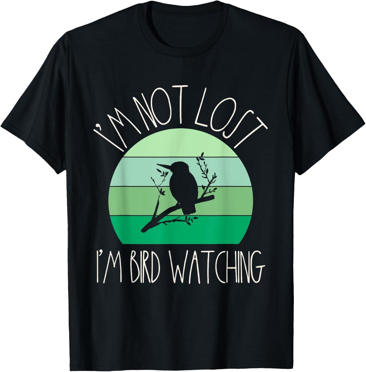 Funny Birder Retro Women Birding Ornithology Bird Watcher T-Shirt - T-Shirt | Black