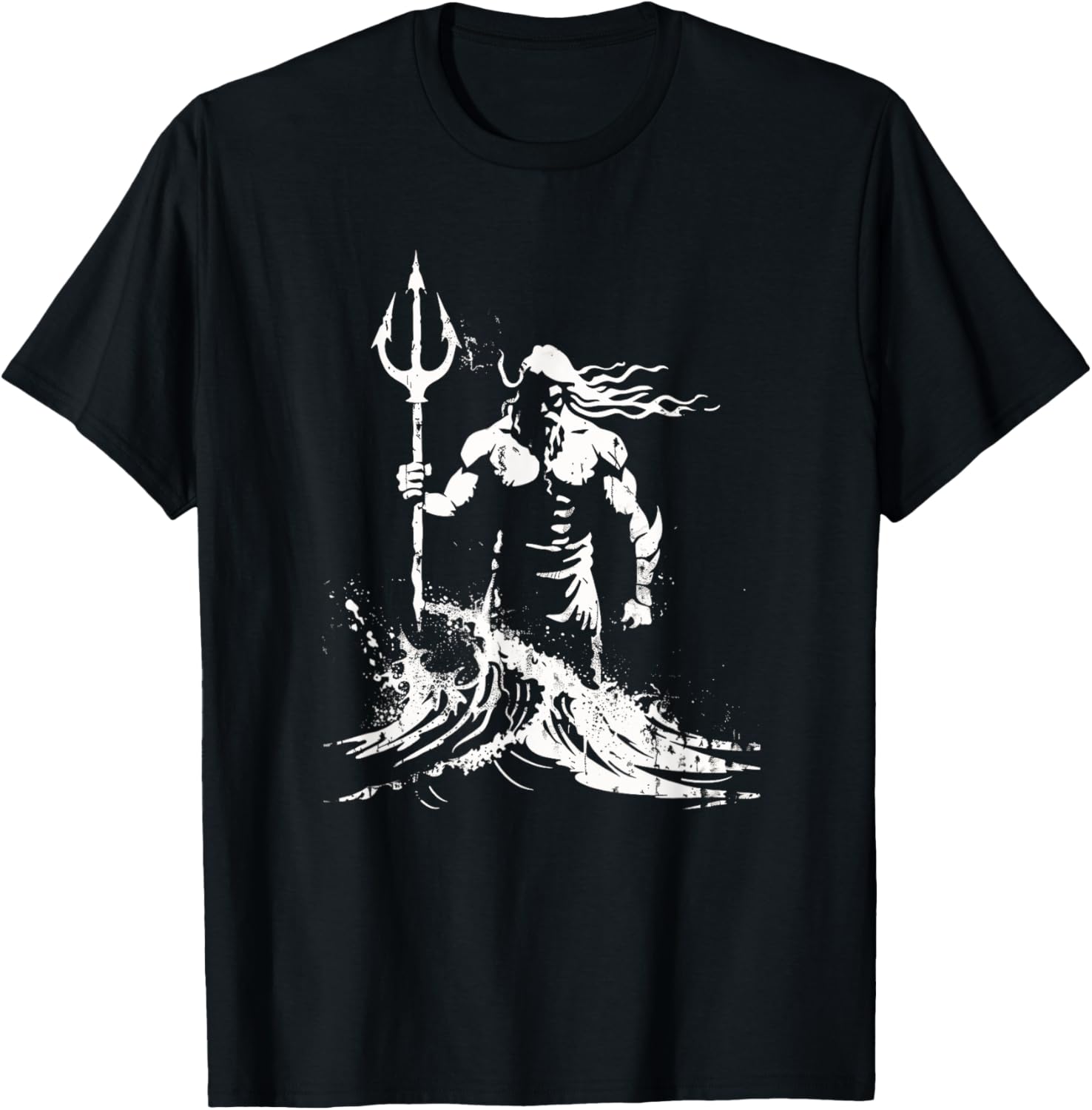 Poseidon Symbol Trident Greek God Neptune Sea god T-Shirt - T-Shirt | Black