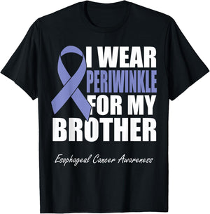 I Wear Periwinkle For My Brother Esophageal Cancer Awareness T-Shirt - T-Shirt | Black
