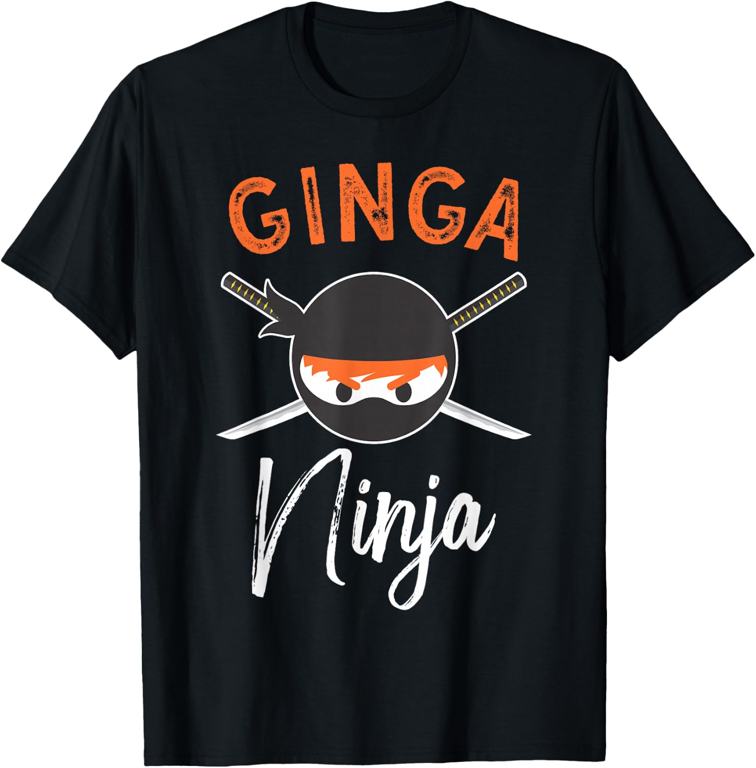 Ginga Ninja Funny Red Hair Ninja Lover Ginger T-Sh T-Shirt - T-Shirt | Black