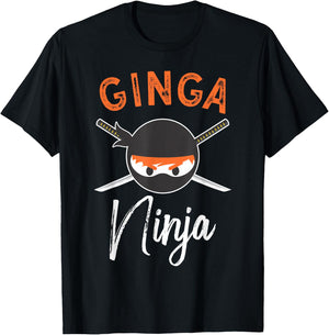 Ginga Ninja Funny Red Hair Ninja Lover Ginger T-Sh T-Shirt - T-Shirt | Black