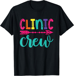 Clinic Crew Nurse Appreciation Essential Worker School Nurse T-Shirt - T-Shirt | Black