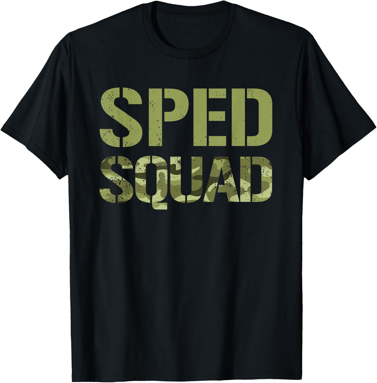 Camo Special Education Camouflage Retro Camo SPED Squad T-Shirt - T-Shirt | Black