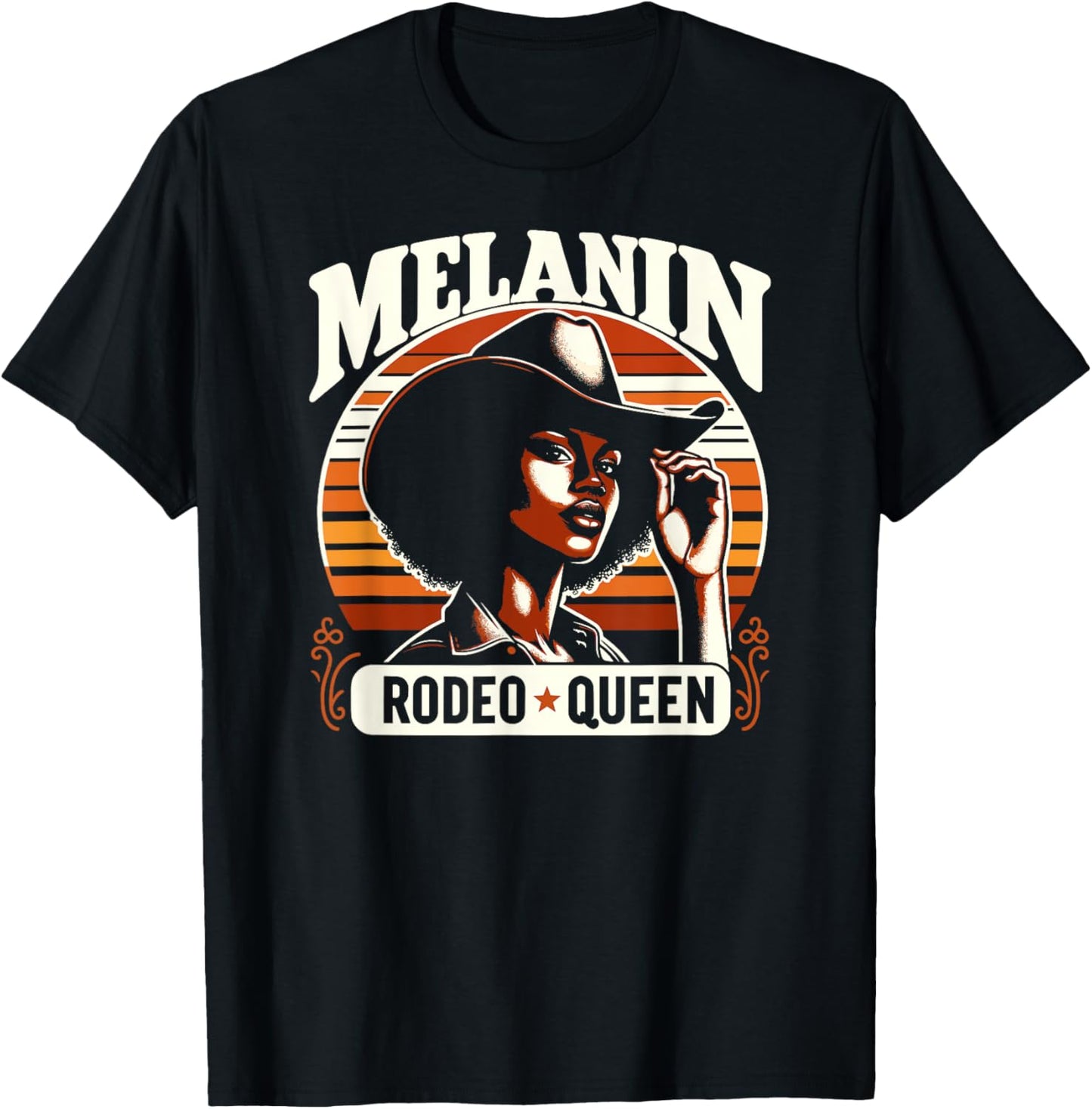 African American Cowgirl, Vintage Melanin Rodeo Queen T-Shirt - T-Shirt | Black