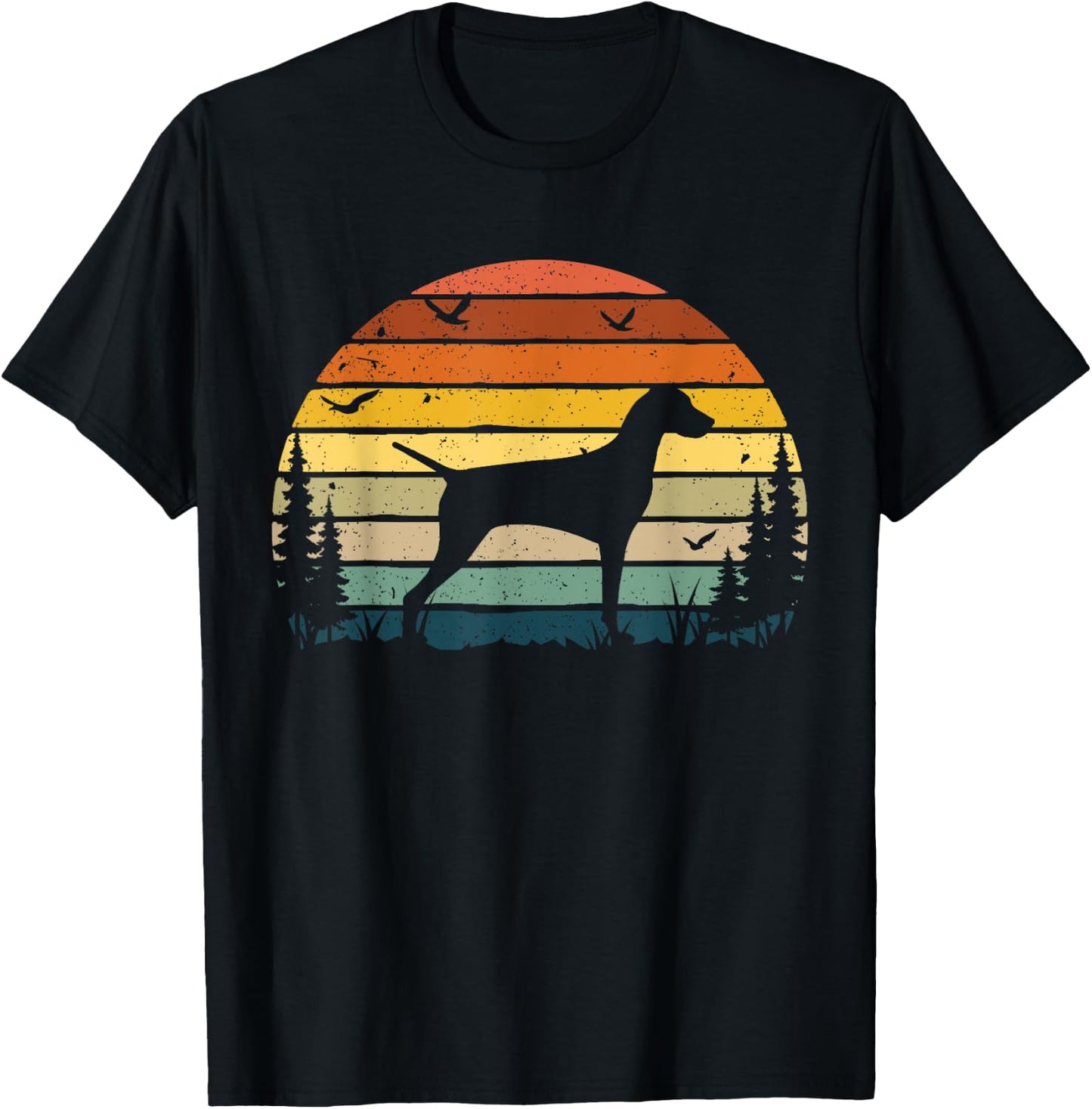 Vizsla Vintage Retro Mom Dad Dog Pet Lover T-Shirt - T-Shirt | Black