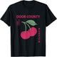 Door County Wisconsin Pink Cherries Vintage T-Shirt - T-Shirt | Black