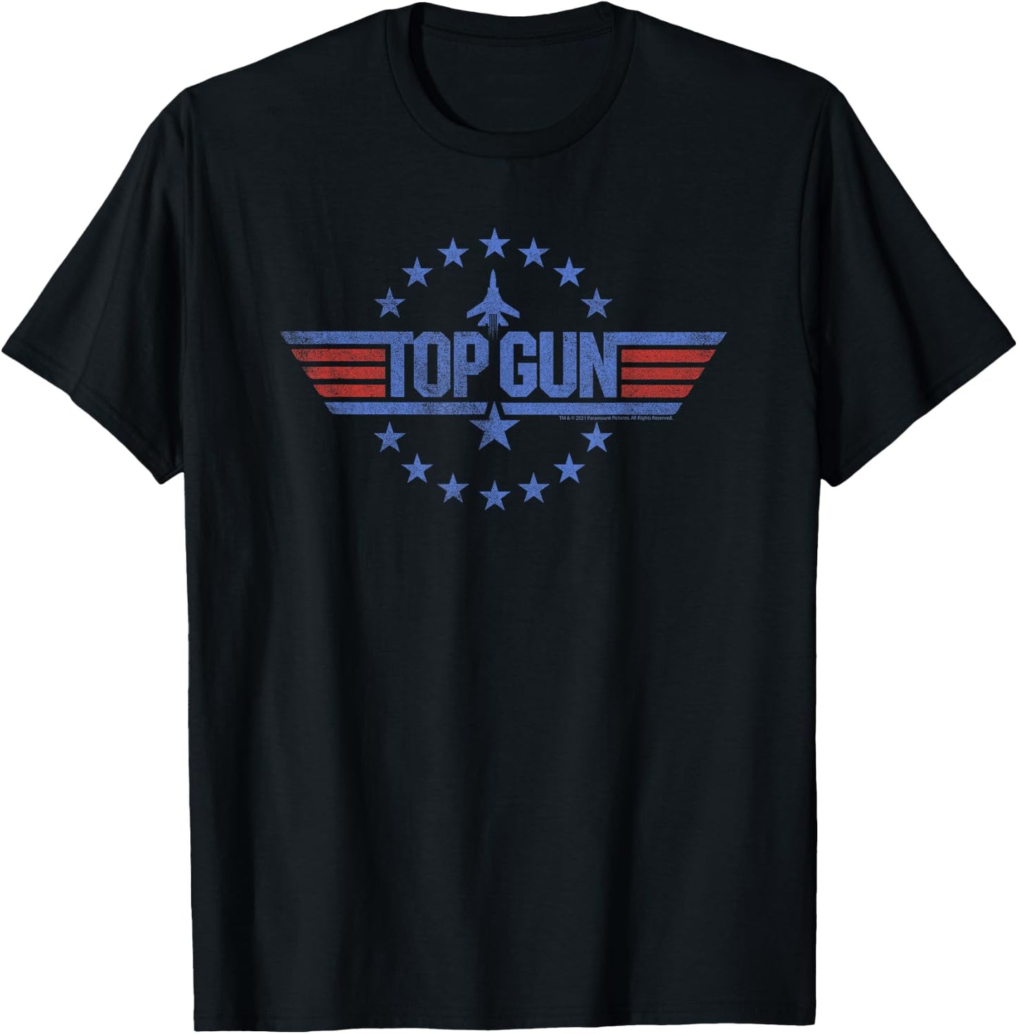 Top Gun Round Stars Circle Logo T-Shirt - T-Shirt | Black
