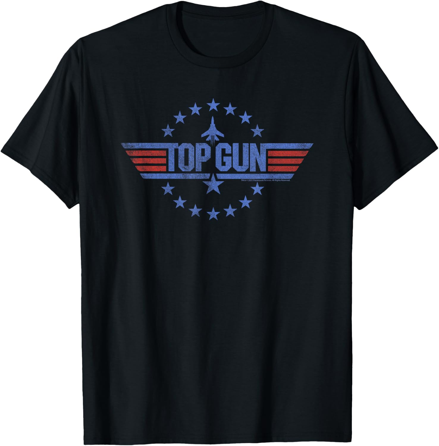 Top Gun Round Stars Circle Logo T-Shirt - T-Shirt | Black
