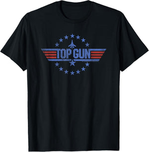 Top Gun Round Stars Circle Logo T-Shirt - T-Shirt | Black