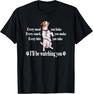 JRT Dog Lover Watching Snack Jack Russell T-Shirt - T-Shirt | Black