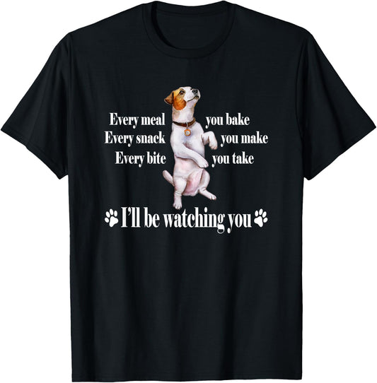 JRT Dog Lover Watching Snack Jack Russell T-Shirt - T-Shirt | Black