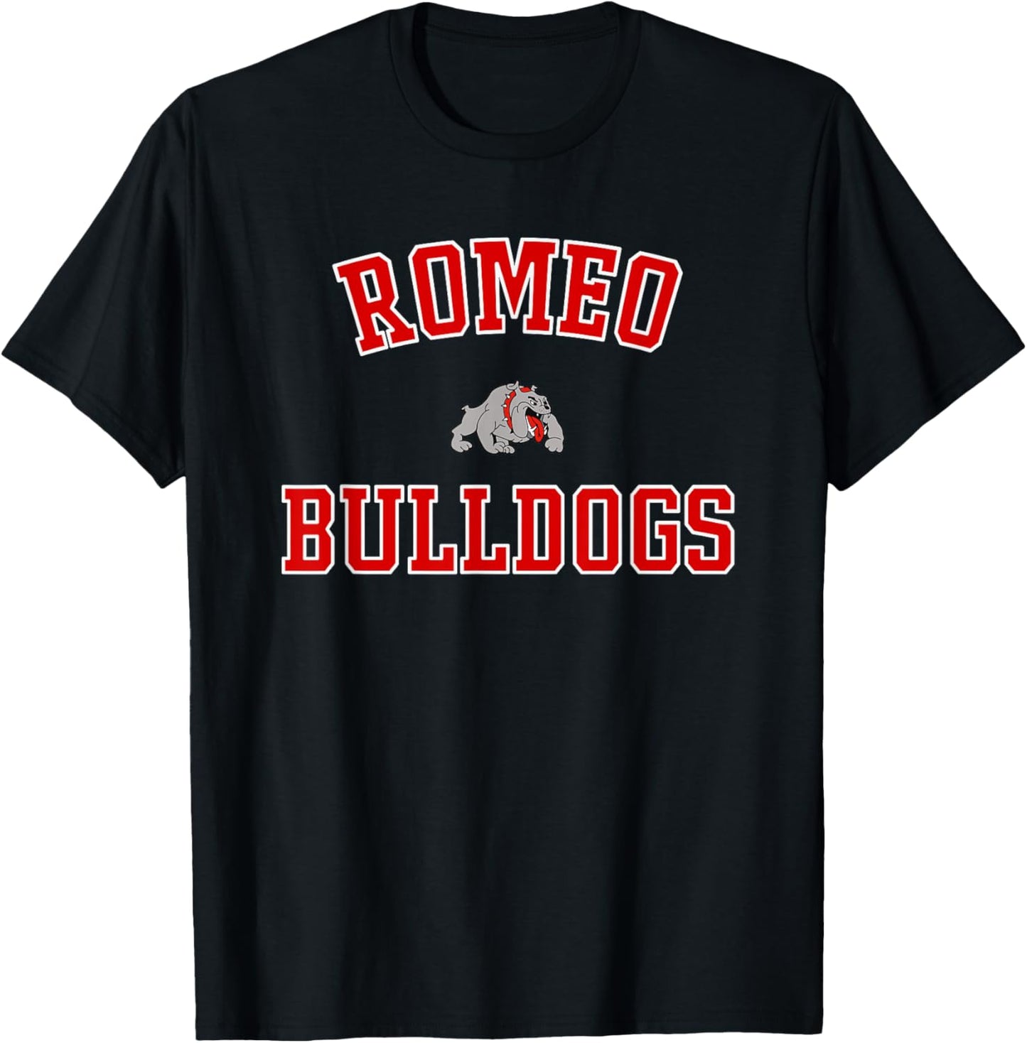 Romeo Bulldogs Logo Varsity HS T-Shirt - T-Shirt | Black