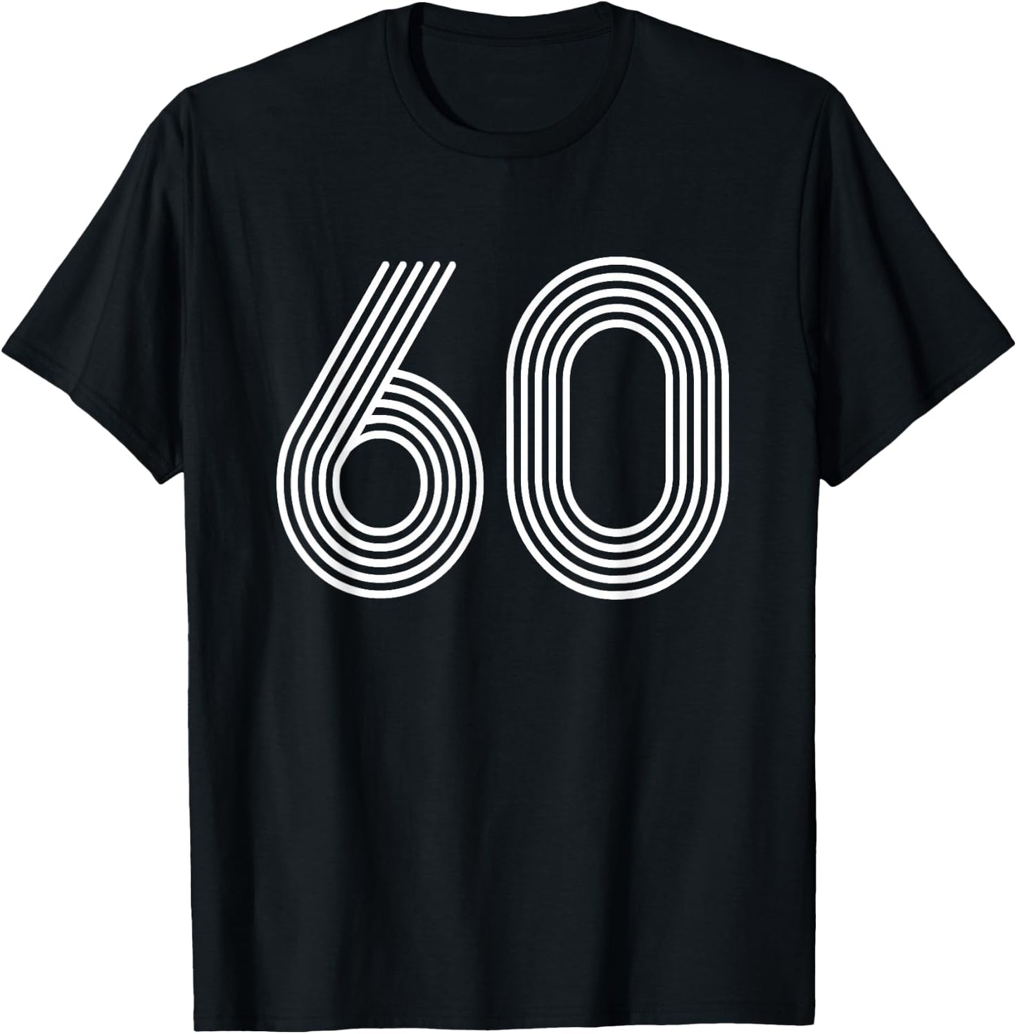 Number 60 Cool Retro Disco 60th Birthday Gift T-Shirt - T-Shirt | Black