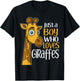 Just a Boy Who Loves Giraffes Funny Giraffe Gift T Shirt T-Shirt - T-Shirt | Black