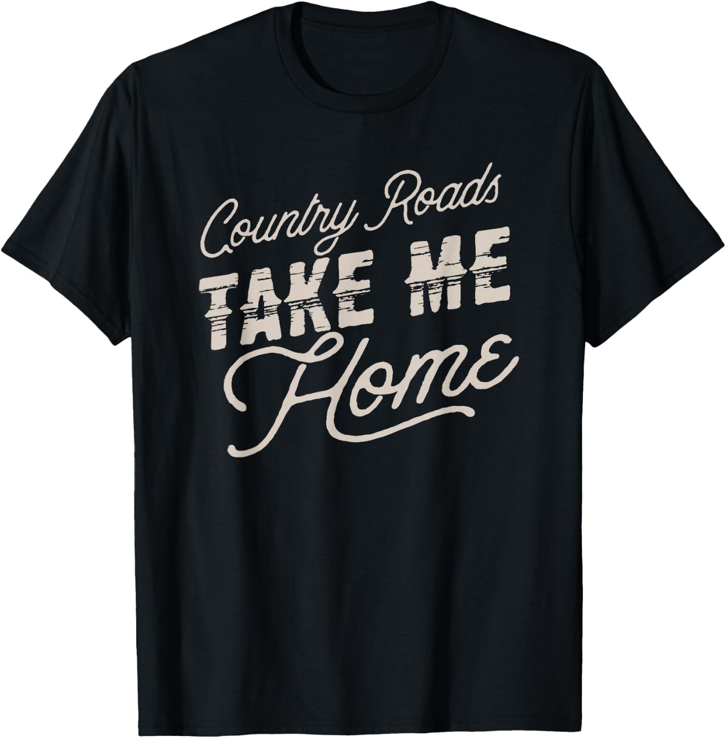 Vintage Country Roads Take me Home retro T-Shirt - T-Shirt | Black