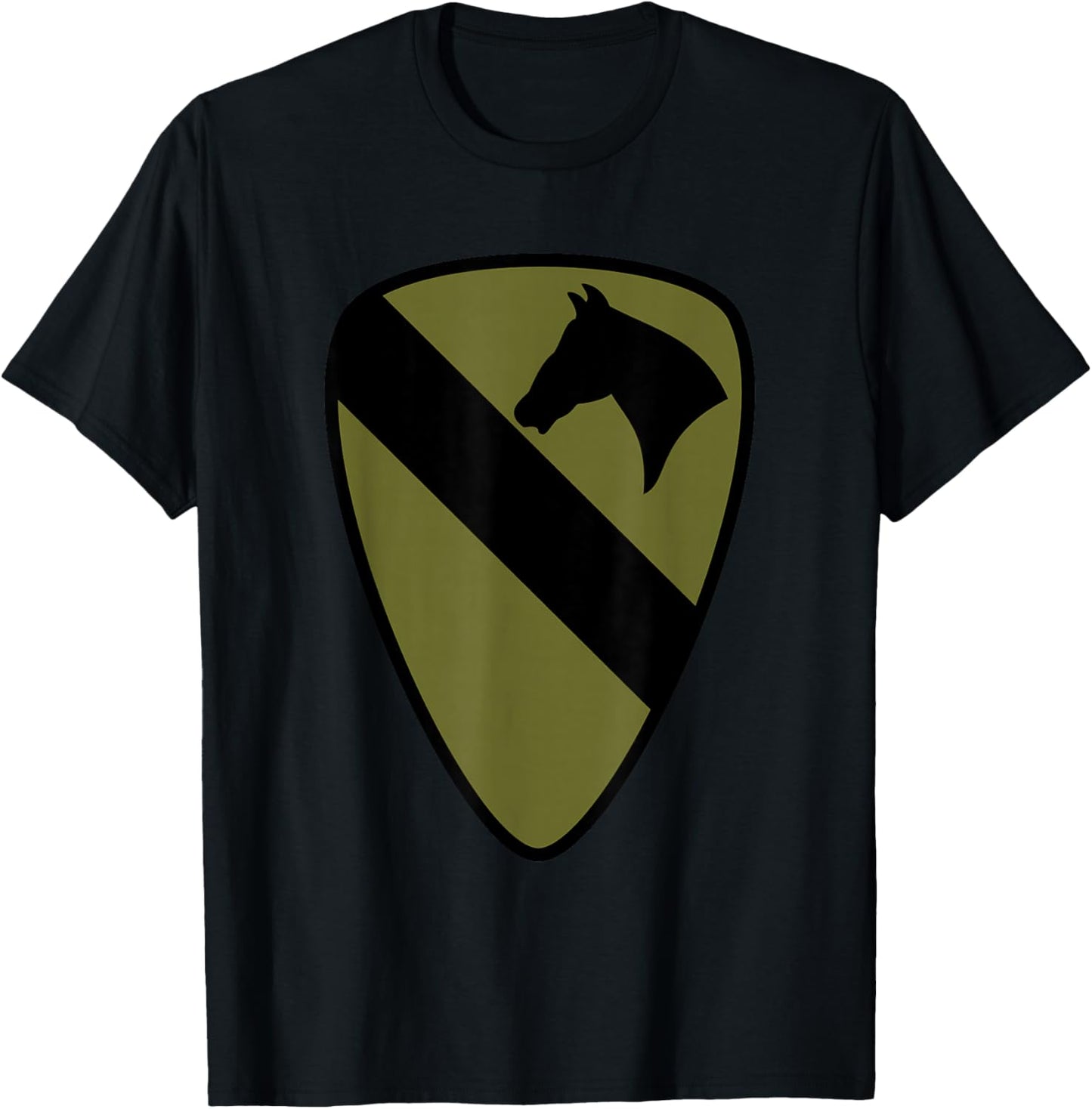 1st Cavalry Division Patch – 1st CAV OD Green Camo T-Shirt - T-Shirt | Black
