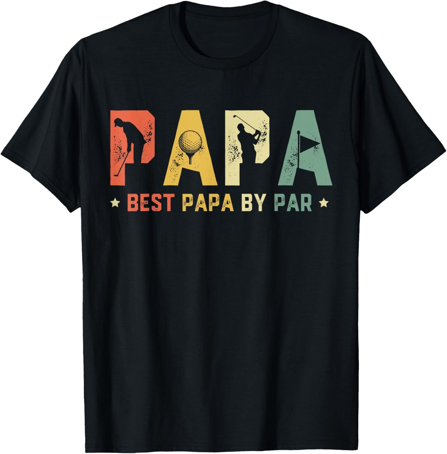 Father's Day Best Papa by Par Golf Gift Papa Golf T-Shirt - T-Shirt | Black